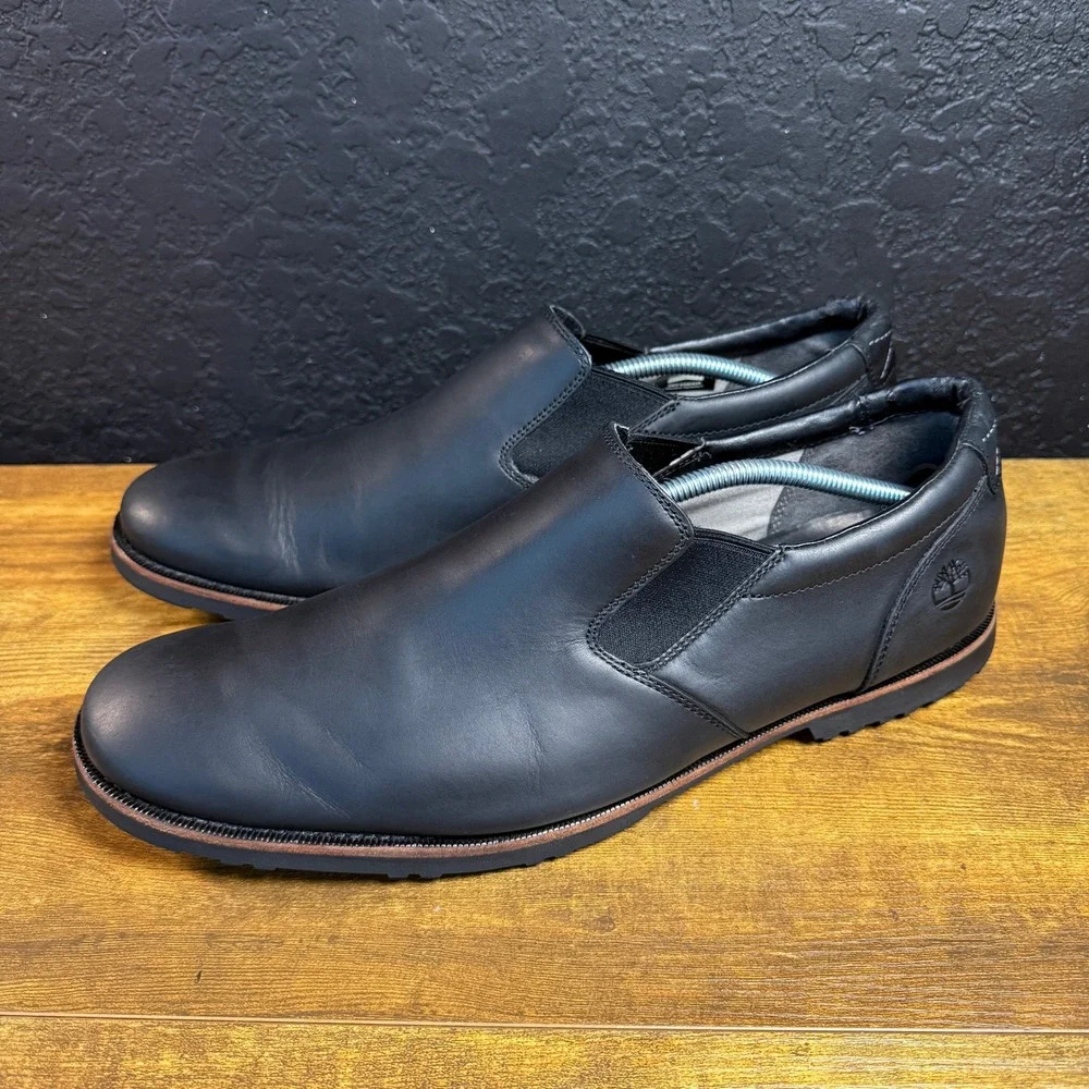 Timberland Kendrick A1OSW Black Leather Slip-on Loafer Mens Size 13 US